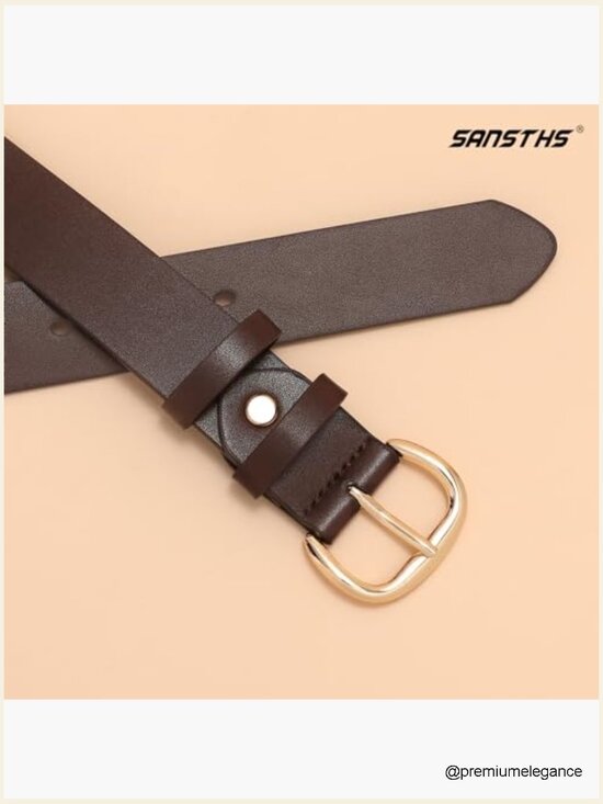 Women Pu Leather Belt for Jeans Pants Dresses Waist Belt with Buckle